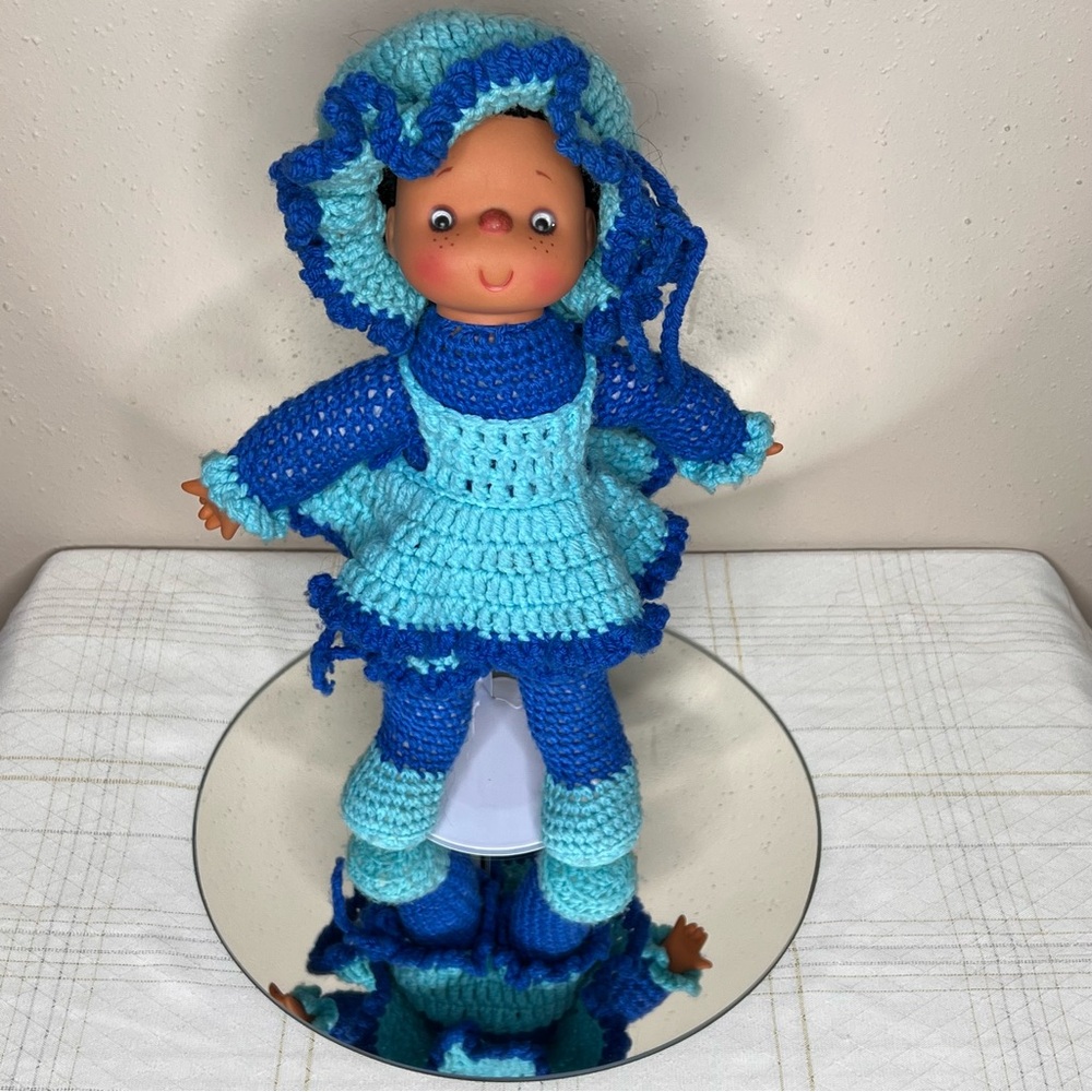 Blueberry Muffin Doll Crochet Handmade Vintage 1980's Strawberry Shortcake 16"